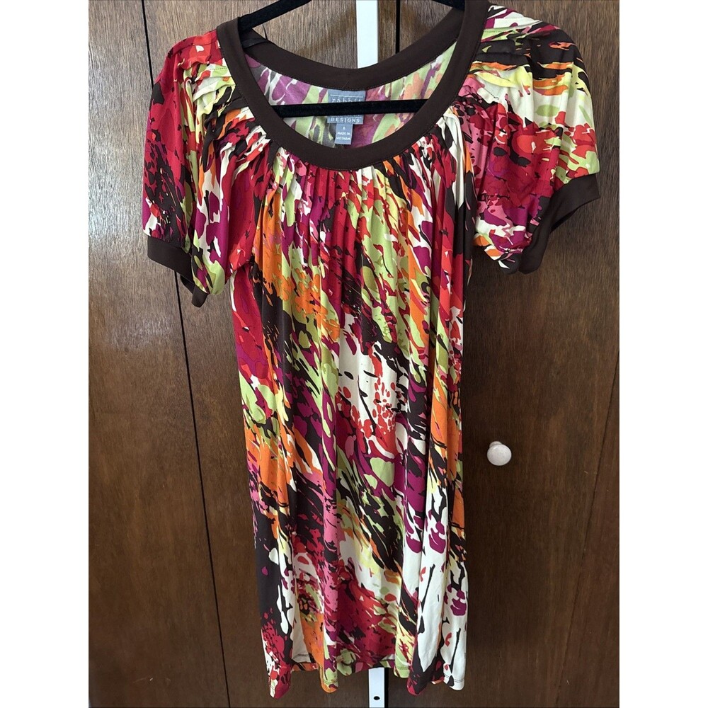 Rabbit Rabbit Rabbit Designs Midi Dress Scoop Neckline Multi Color Adrenaline 6